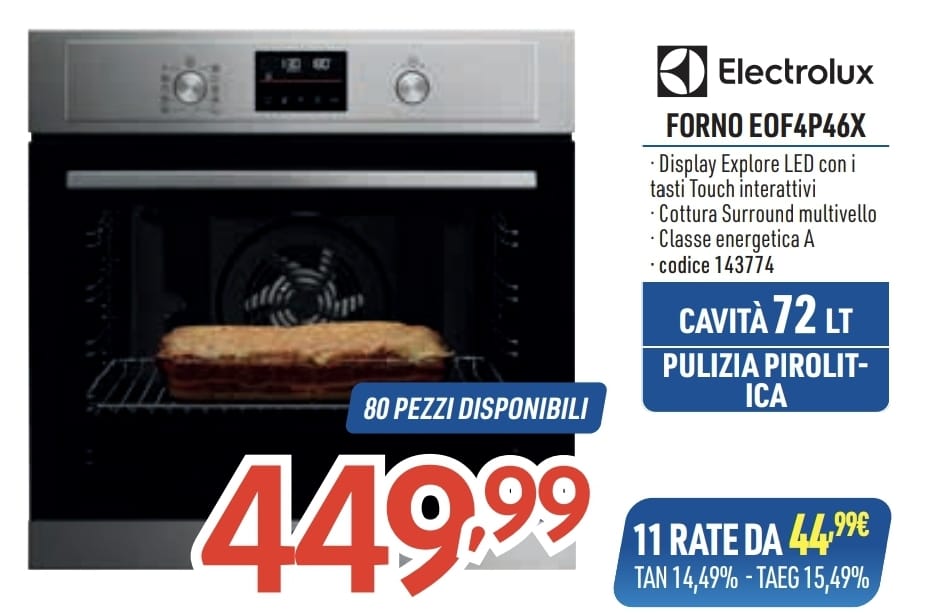 FORNO ELECTROLUX REX EOF4P46X 72L